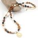 Five Pointed Star Plum Shell Black Opal Natural Stone Bracelet Necklace Set_ipsvogv.com