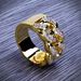 Men And Women's Jewelry Hip Hop Gold Plated Cubic Zirconia Geometric Chain Ring For Trendy Fashion Hip Hop Trendy Ring Jewelry_ipsvogv.com