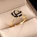 Human Wealth, Camellia Black Ring, Female Ins, Niche, High-end, Light Luxury, French Style, Small Fragrance,_ipsvogv.com