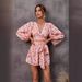 Women's Clothing flower long-sleeved shorts V-neck jumpsuit_ipsvogv.com