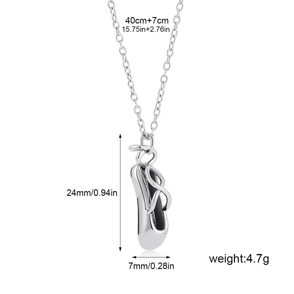 1 Pair Of Real Gold Stainless Steel Silver Dance Shoes Personalized Cute Versatile Women's Necklace Pendant Hot Sale_ipsvogv.com