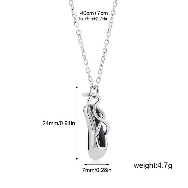 1 Pair Of Real Gold Stainless Steel Silver Dance Shoes Personalized Cute Versatile Women's Necklace Pendant Hot Sale_ipsvogv.com