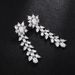 Cao Shi's Diamond Leaf Tassel Earrings and Ins Style Long Grain Zircon Earrings Romantic Wedding Jewelry_ipsvogv.com