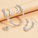 European & American Style Bridal Jewelry Set - Necklace, Bracelet, Earrings & Ring (4-Piece, Evening Dress Accessories)_ipsvogv.com