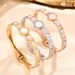 Geometric Circle Letter Titanium Steel Bracelet For Women, Simple, Fashionable, Versatile, Personalized, Trendy,_ipsvogv.com