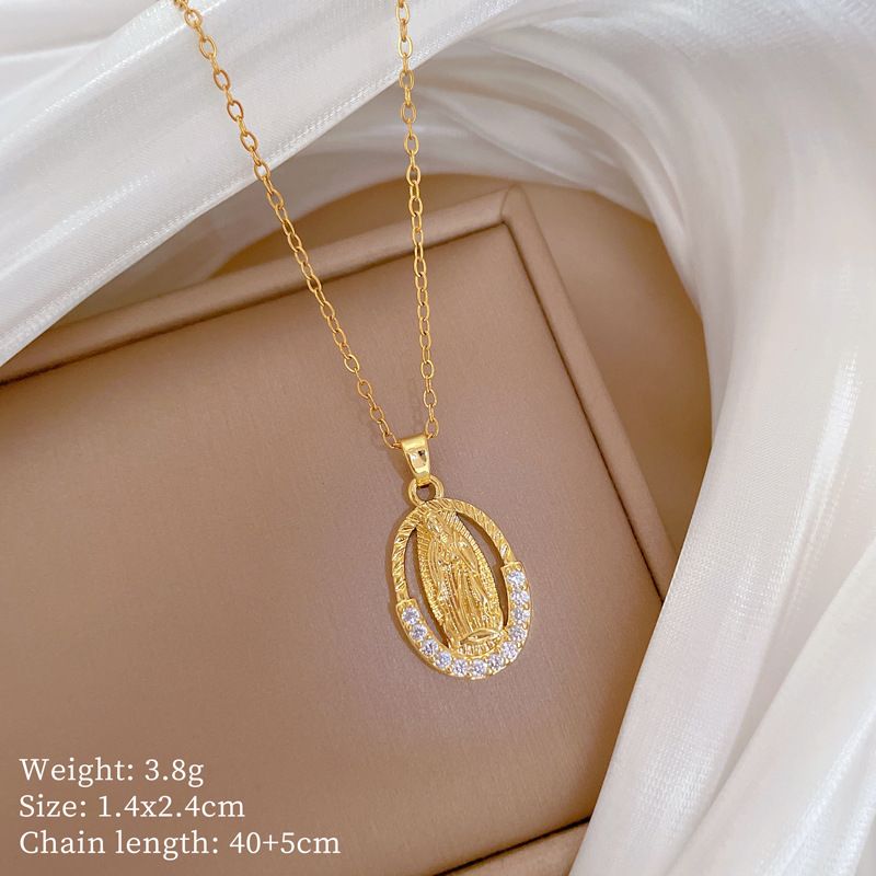 Titanium Steel 【 】 Egg Shaped Portrait Diamonds, Light Luxury Temperament, Gorgeous Full Of Diamonds Necklace, Women's 【 】 , Temperament, Necklace,_ipsvogv.com