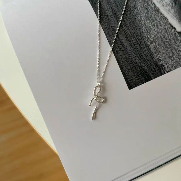 Ribbon Bow Pendant Necklace For Women Summer French Sweet Ins Style Simple High-end Niche Exquisite Temperament Choker_ipsvogv.com