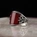 handmade Red Painted Ring With Embossed Pattern_ipsvogv.com