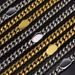 Men's Jewelry Hip Hop Single Sided Spring Buckle Stainless Steel Encryption Round Grinding Chain Cuban Chain Titanium Steel Jewelry Necklace Bracelet_ipsvogv.com
