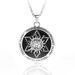 2021 New Drip Oil Round Brand Flower Shaped Leather Rope Necklace Student Couple Small Pendant Men and Women Titanium Steel Jewelry_ipsvogv.com