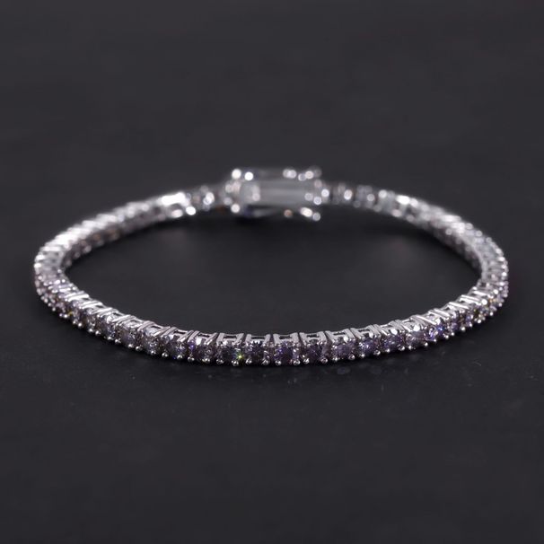 Niche Unique Gray Moissanite Bracelet S925 Sterling Silver Business Tennis Chain 3/4/5mm Hip Hop Dark Bracelet_ipsvogv.com