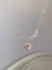 Same Pink Heart Pendant Necklace, Women's Super Sparkling Zircon Fugitive Princess, Light Luxury And High-end Collarbone_ipsvogv.com
