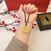 Sand Gold Hollowed Out Dragon Necklace Can Move China-Chic Temperament Fashion Chinese Style Jewelry Accessories_ipsvogv.com