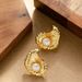 French Fashion, Exquisite Small Fragrance, Irregular Metal Shell, Pearl Earrings, Women's High-end Feeling, Light Luxury_ipsvogv.com