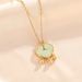 Warm Like Safety Lock Titanium Steel Necklace, Auspicious Cloud Gold Inlaid Jade Pendant, Exquisite And Versatile_ipsvogv.com