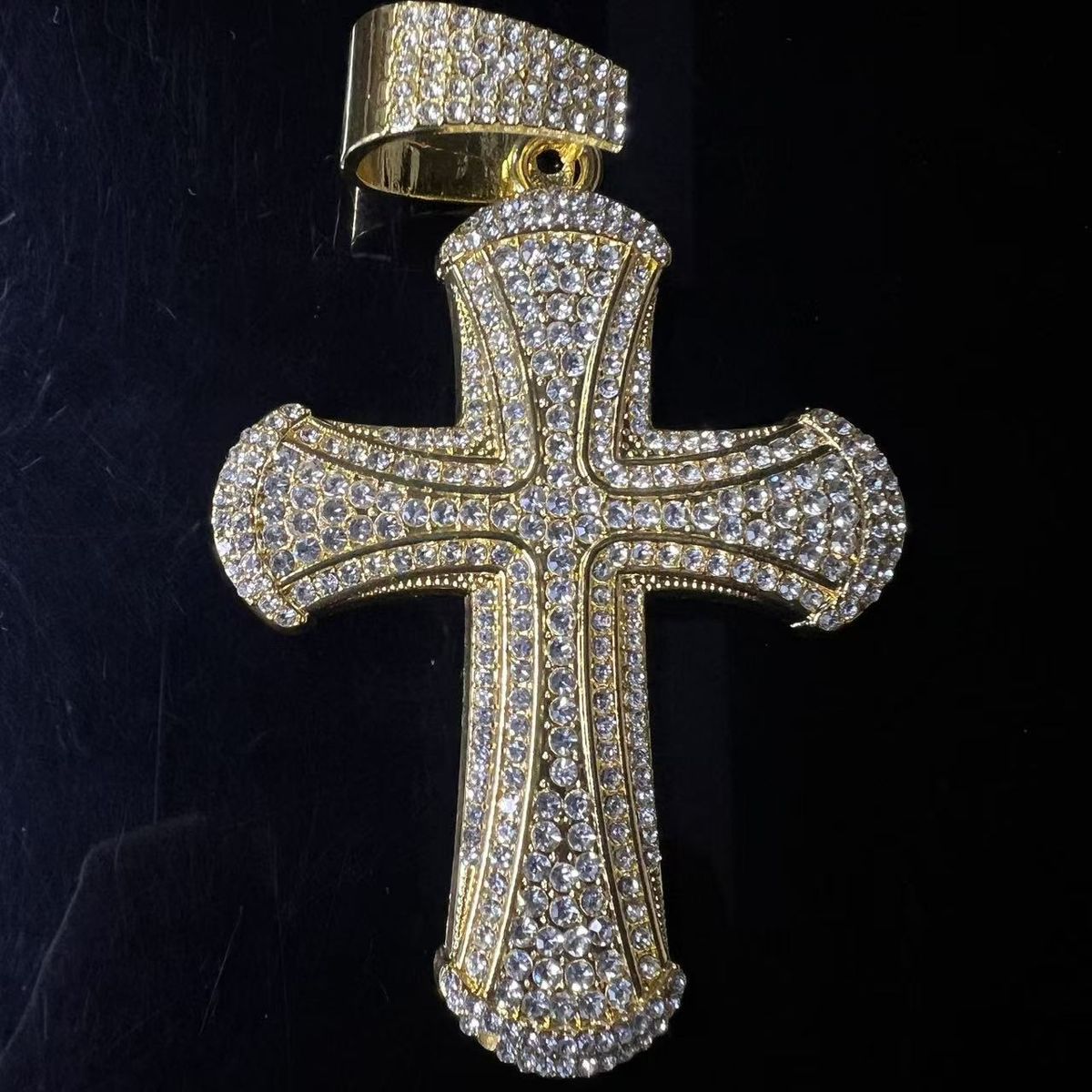 Hip Hop New Zircon Cross Men's Necklace Fashion Versatile Heavy Craft Punk Sweater Chain Jewelry_ipsvogv.com