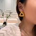 Real Gold Electroplated Titanium Steel Polished Triangle Retro Minimalist OOTD Gold And Silver Earrings_ipsvogv.com