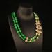 Electroplated True Gold Green Stone Palace Style Bow Double Layer Versatile Necklace_ipsvogv.com
