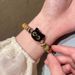 Dopamine Ceramic Cat Girl Summer 2024 New Colorful Rope Bracelet_ipsvogv.com