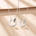 M ö Bius Double Ring Couple's Necklace In Pure Silver, A Niche Korean Style Minimalist Collarbone Chain, Commemorative Valentine's Day Gift_ipsvogv.com