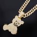 Unisex Popular Jewelry Diamond Painting Oil Cartoon Bear Pendant Cool And Exaggerated Hip Hop Cuban Chain_ipsvogv.com