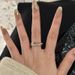Women's Jewelry Light Luxury And Elegant Three Circle Cross Inlaid Diamond Ring Two Color Niche Design Fashionable Personality Open Index Finger Ring_ipsvogv.com