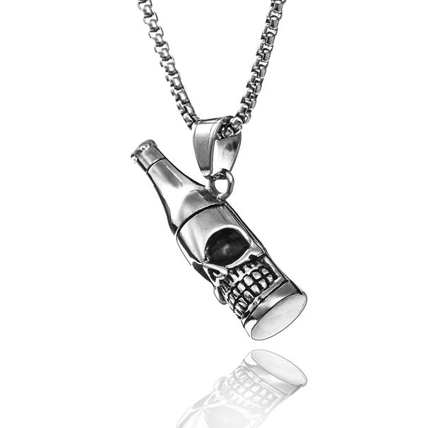 Simple spiral pendant Personalized stainless steel titanium necklace Creative punk men's pendant_ipsvogv.com