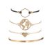 Trendy And Personalized Map Love Bead Chain Bracelet Set Of Four Jewelry_ipsvogv.com