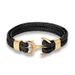 Men's Titanium Steel Bracelet 1pc Black Cowhide Braided Anchor Stainless Steel Leather Bracelet Leather Strap_ipsvogv.com