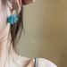 Unisex Summer Cool Blue Rhinestone Beaded Earrings Niche Retro Gentle Simple Aesthetic Art White Holiday Earrings_ipsvogv.com