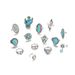 Bohemian Style Turquoise Cactus Carved 14 Piece Set Ring New_ipsvogv.com