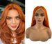 Ginger Orange Straight 13X4 Frontal Lace Wig 100% Human Hair Straight Human Hair Wig_ipsvogv.com