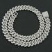 Hip hop full diamond encrypted diamond shaped Cuban chain men's necklace trendy exaggerated and domineering clavicle chain necklace accessories_ipsvogv.com