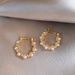 Gold white pearl ear buckle niche design light luxury high-grade sense of temperament earrings explosive autumn-winter vegetarian ring earrings girl_ipsvogv.com