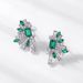 Geometric Half Scalloped Retro Earrings S925 Silver Cultivated Emerald High End Earrings Light Luxury_ipsvogv.com
