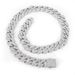Unisex Alloy Jewelry Full Of Diamonds New 16mm Round Chain Spring Buckle Necklace Hiphop Street Rap Hip Hop Cuban Chain_ipsvogv.com