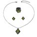 Niche jewelry set, versatile Japanese and Korean style, irregular zircon inlaid design, ears necklace, index finger_ipsvogv.com