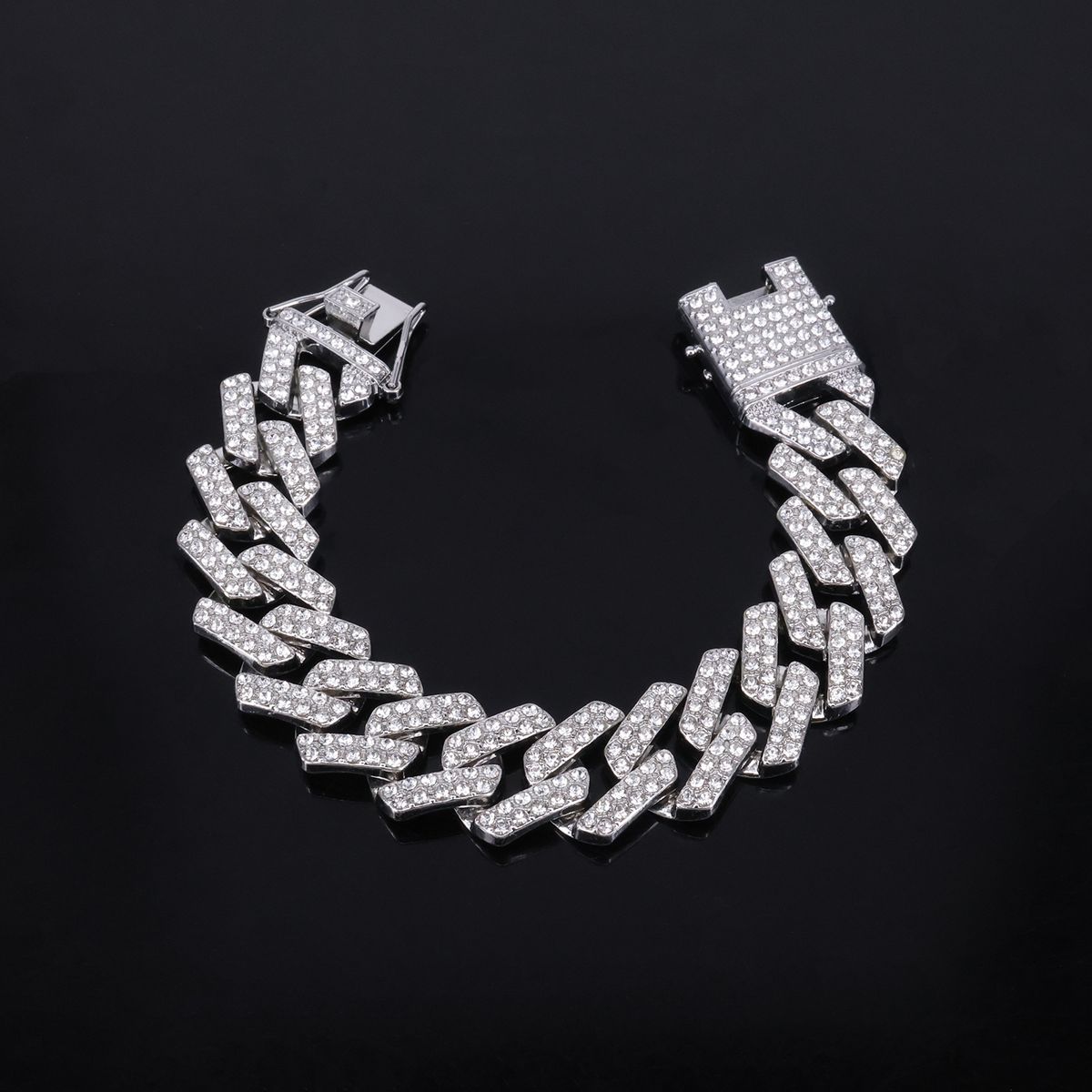 Unisex 20mm Diamond Shaped Alloy Necklace For Men High End Cool Hip Hop Cuban Chain_ipsvogv.com