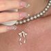 Exquisite Matte Ribbon Bow Necklace For Women French High-end Fashion Versatile Ins Ballet Style Clavicle Chain_ipsvogv.com