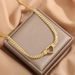 Light Luxury Personality Love Women's Fashion Titanium Steel Colorless Collar Chain 2023 New Gold Plated Cuban Necklace_ipsvogv.com