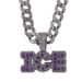 Alloy Diamond Purple ICE Hip Hop Pendant Jewelry Ins Personalized Fashion Cool Cuban Chain_ipsvogv.com