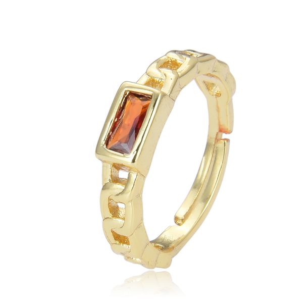 Women’s Jewelry Set Fashion Simple Twisted Square Colored Diamond Zircon CZ Ring Female Open Adjustable Design Ring Ins Style_ipsvogv.com