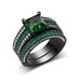 Men's Jewelry Popular Black Gold Ring Set Ring Bluish Greens Rings_ipsvogv.com