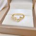 【 Real Gold 】 Bow Full Diamond with Adjustable Opening, Simple Handmade Ring, Couple's Pair Ring_ipsvogv.com