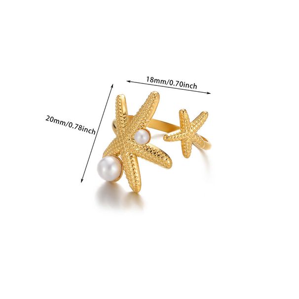 Elegant Pearl Studded Diamond Opening Stainless Steel Set For Women, French Style Non Fading Ring, Fashionable Index_ipsvogv.com