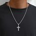 Hip Hop Full Dia Cross Pendant Couple Necklace Fashion OL Trendy Men's Cuban Chain Neckchain_ipsvogv.com