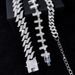 Exaggerated Personality Men's Hip-Hop Infinite Cross Chain Silver Cuban Bracelet Set_ipsvogv.com