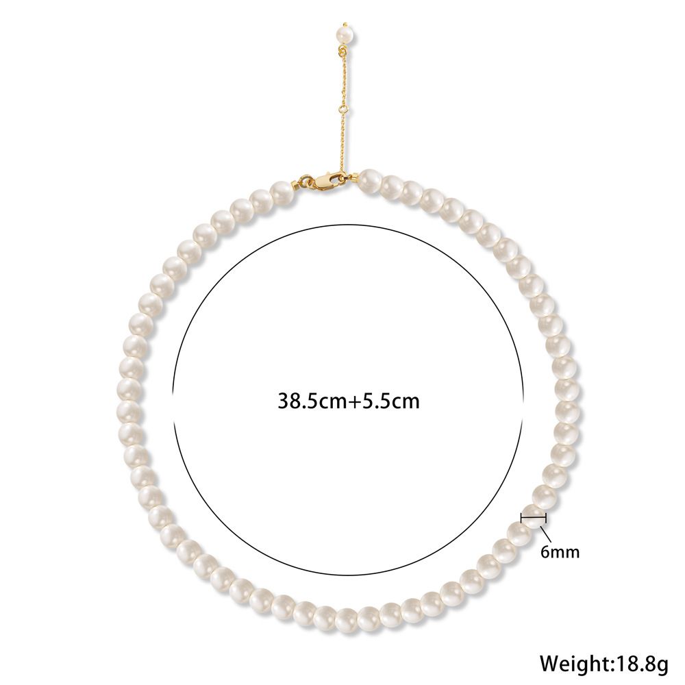 French simple retro pearl necklace temperament shell pearl necklace elegant female high end light luxury pearl female_ipsvogv.com