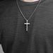 INS Internet Celebrity Style Simple Titanium Steel Cross Necklace Glossy Niche Personality Men And Women Wear Stainless Steel Sweater Chain_ipsvogv.com