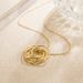 Women's Jewelry Double Ring Necklace Interlocking Pendant Fashionable And Versatile Clavicle Chain_ipsvogv.com